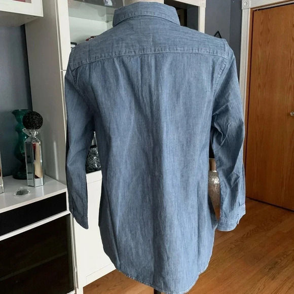 **NEW LANDS’END Half Button Down Chambray Shirt - Picture 4 of 7